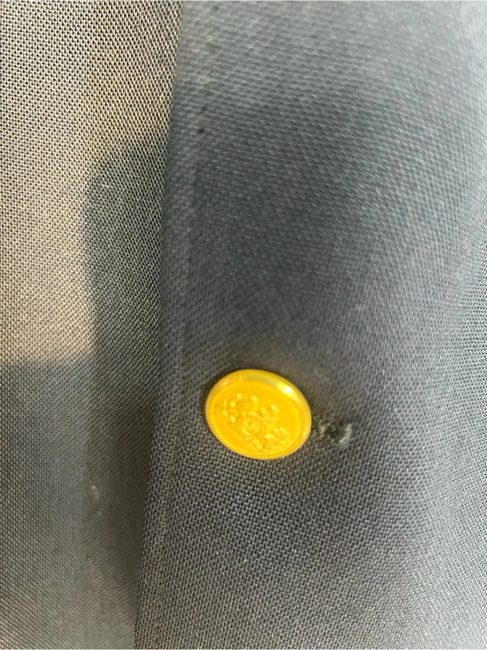 Stafford Navy Wool Blend Lightweight Sport Coat with Gold Buttons 42R